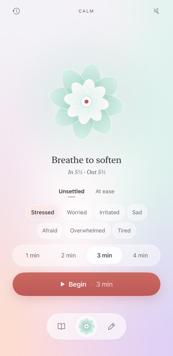 Calm: choose how you feel and breathe with the flower